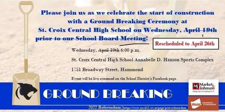 Ground Breaking Ceremony April 26th