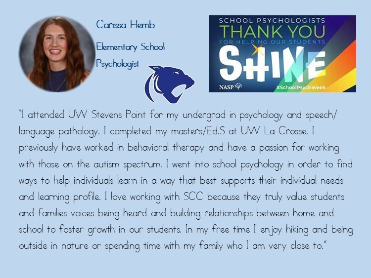 National School Psychology Week - Carissa Hemb
