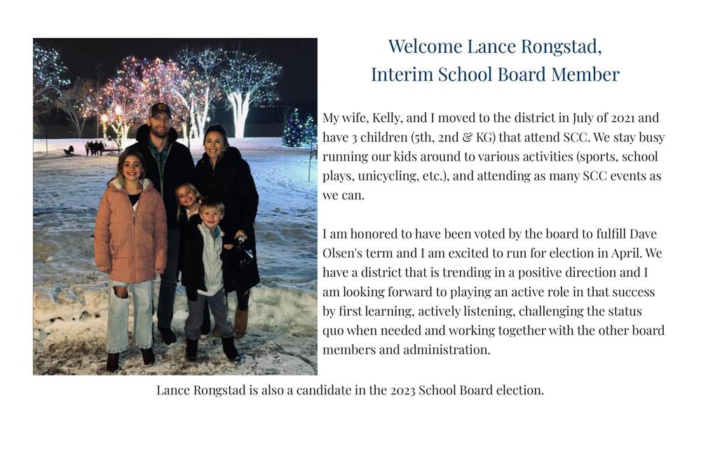 Introduction to Lance Rongstad - SCC School Board