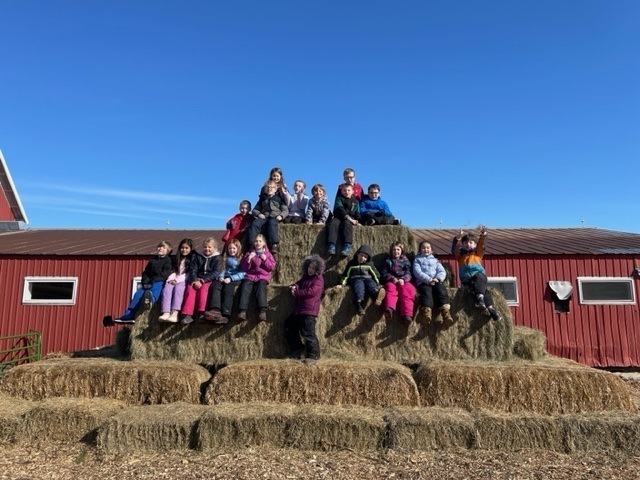 Cichas class on the hay bales