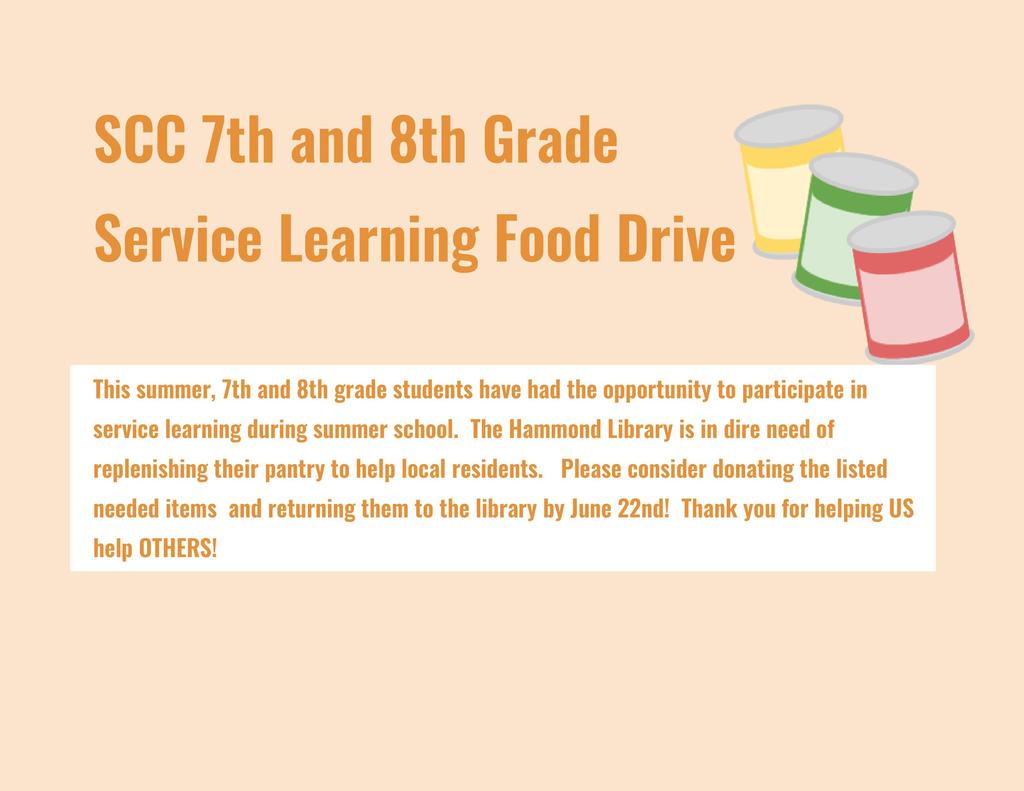 SCC Service Learning Food Drive